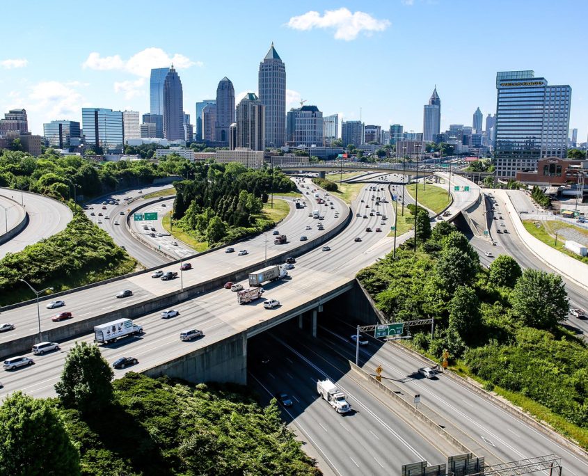 Overhead view of Atlanta during the day time